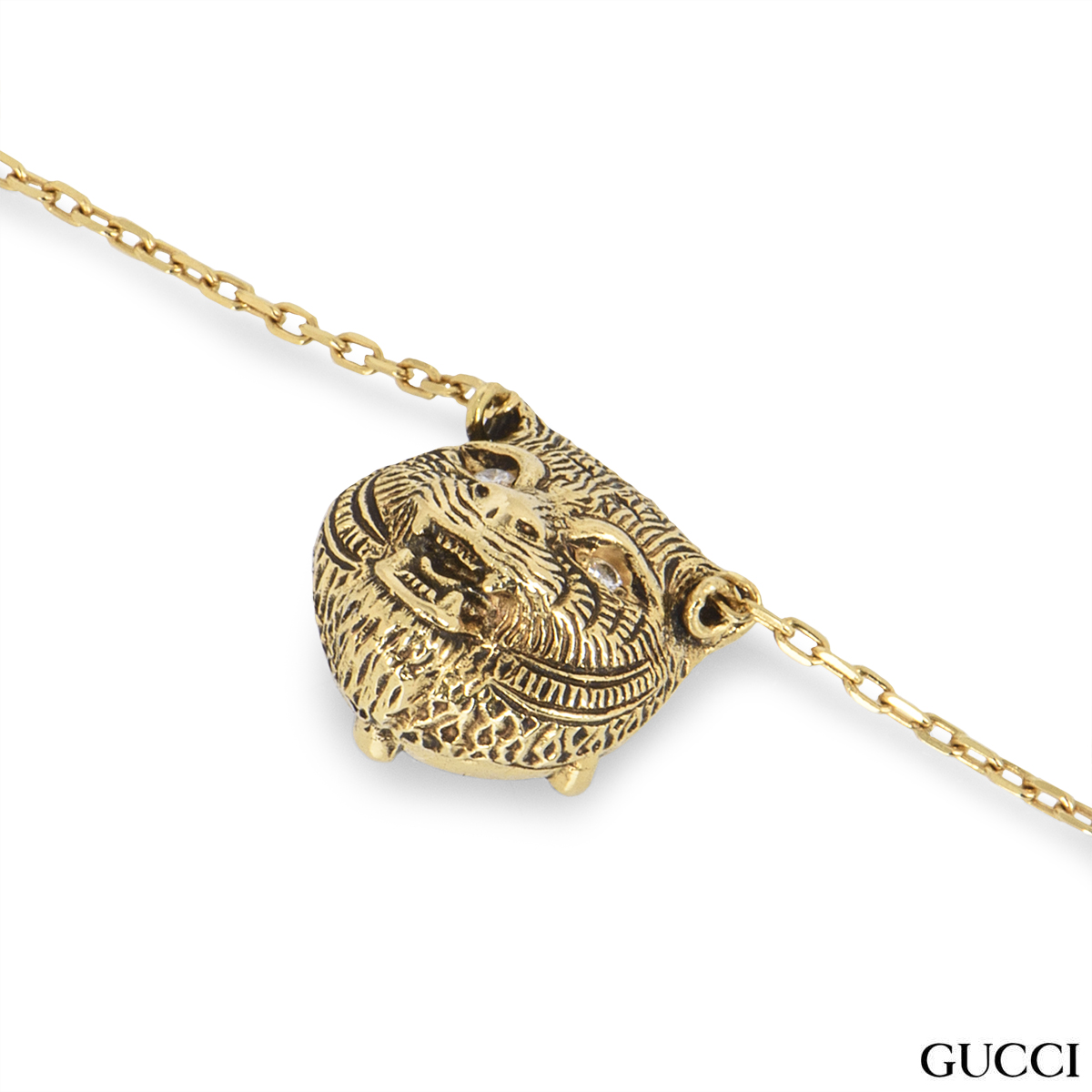 Gucci Yellow Gold Le Marche des Merveilles Onyx & Diamond Pendant